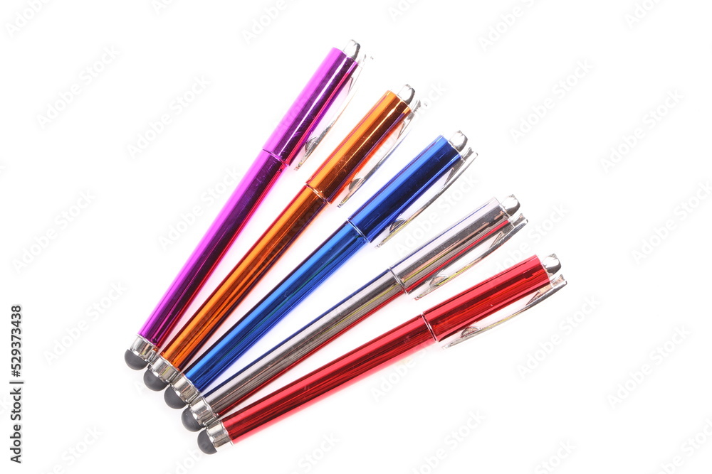 Fototapeta premium colorful pen isolated on white background