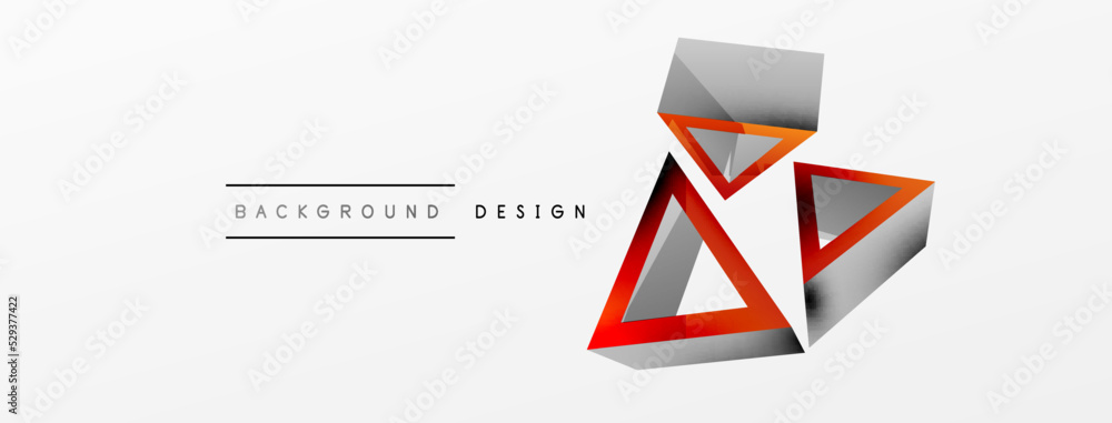 Triangle abstract background. 3d vector basic shape technology or business concept composition. Trendy techno business template for wallpaper, banner, background or landing Triangle abstract background. 3d vector basic shape technology or business concept composition. Trendy techno business template for wallpaper, banner, background or landing