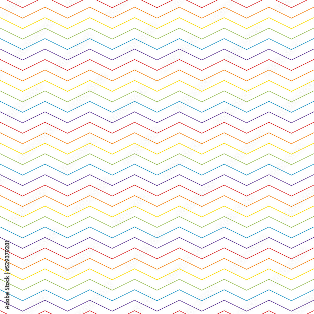 Seamless pattern with the rainbow colorful chevron and wavy zigzag lines. Great for party background, holiday decoration or baby shower party Seamless pattern with the rainbow colorful chevron and wavy zigzag lines. Great for party background, holiday decoration or baby shower party