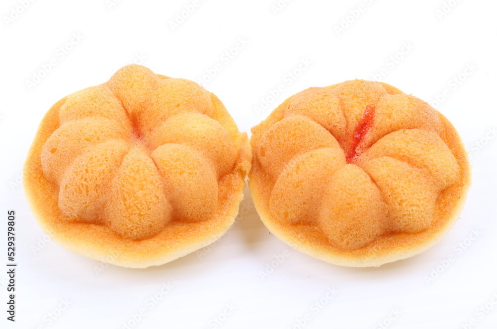 homemade sponge cake on white background homemade sponge cake on white background