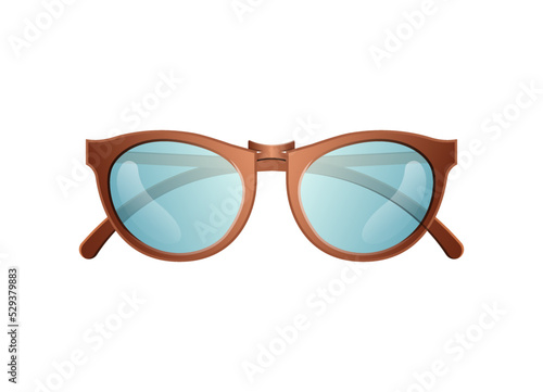 Trendy sunglasses icon. Elegant eyeglasses, fashion accessory isolated on white backogrund vector illustration.