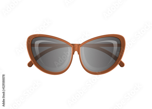 Female glamour spectacles icon. Elegant eyeglasses, trendy fashion accessory isolated on white backogrund vector illustration.