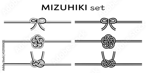 Simple mizuhiki set (monochrome) transparent background photo