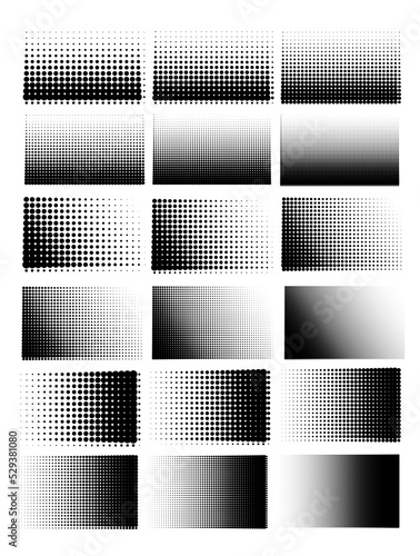 Wallpaper Mural Set of simple gradient halftones dot texture, Vector illustration. Torontodigital.ca