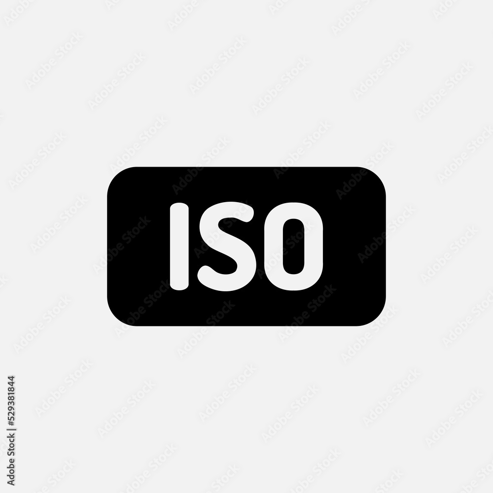 Iso icon in solid style about camera, use for website mobile app presentation Iso icon in solid style about camera, use for website mobile app presentation