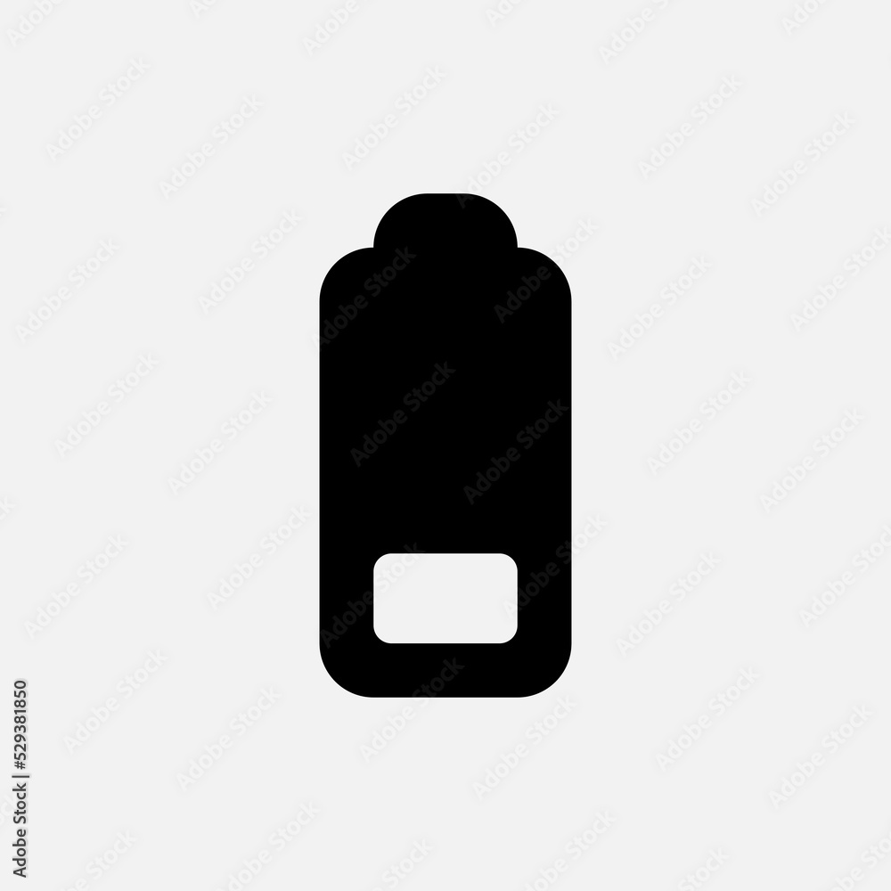 Low battery icon in solid style about camera, use for website mobile app presentation Low battery icon in solid style about camera, use for website mobile app presentation