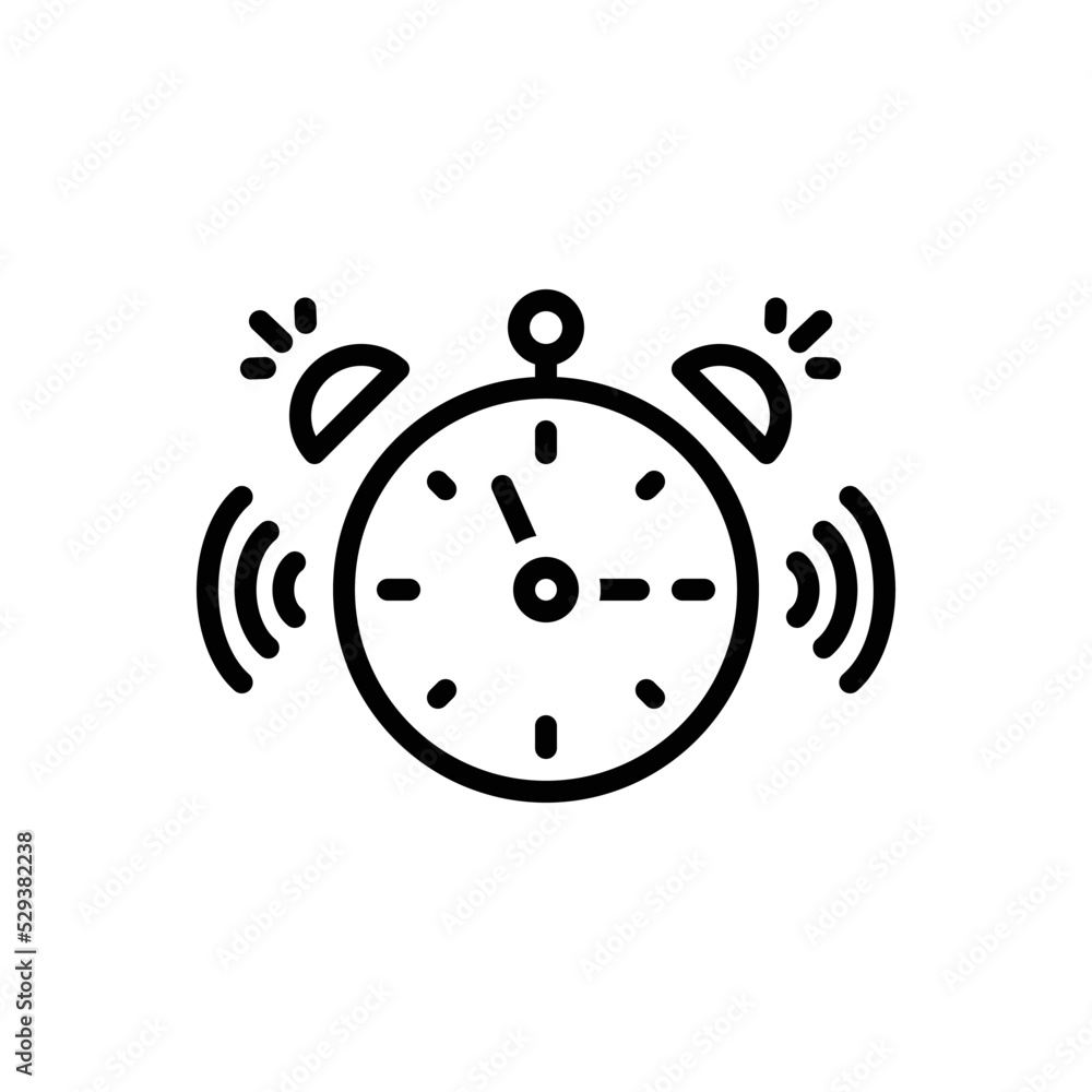Black line icon for alarm Black line icon for alarm