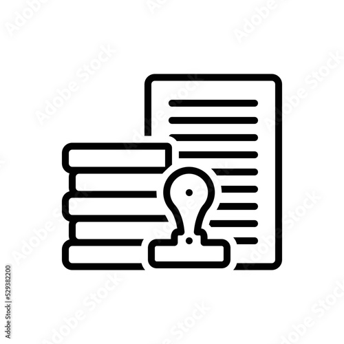 Black line icon for regulation