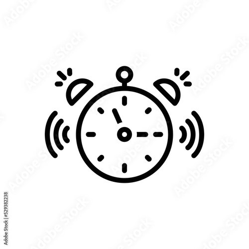 Black line icon for alarm