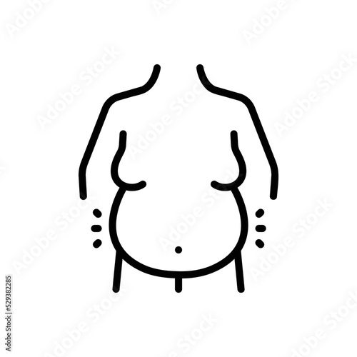 Black line icon for belly