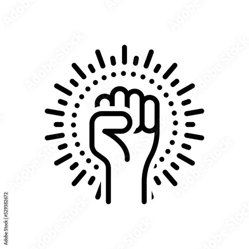 Black line icon for revolution