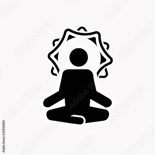 Yoga vector. Outline icon collection for buddhist retreat, spiritual practice or Vipassana meditation.