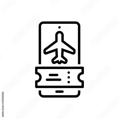 Black line icon for fare