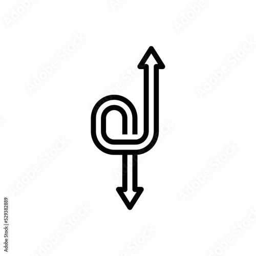 Black line icon for flexibility