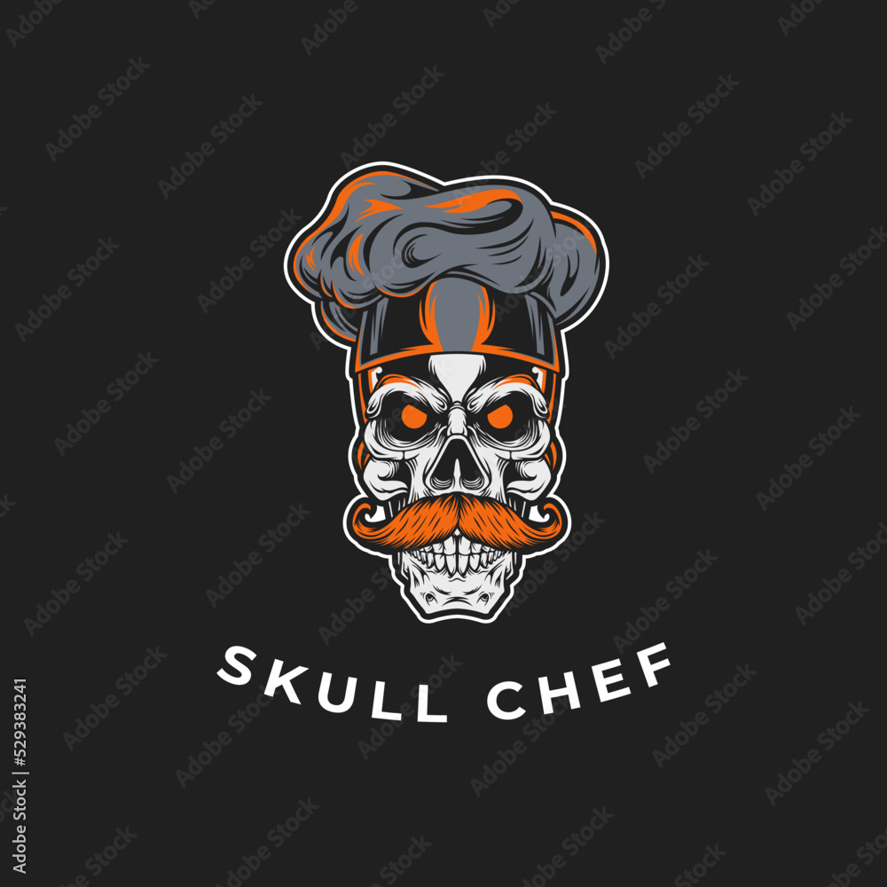 Skull Chef Logo Graphic Template Skull Chef Logo Graphic Template