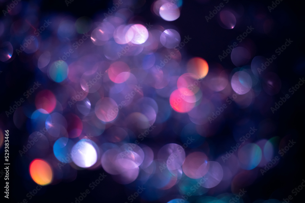 Obraz premium Purple bokeh lights, overlay or background. Soft focus effect