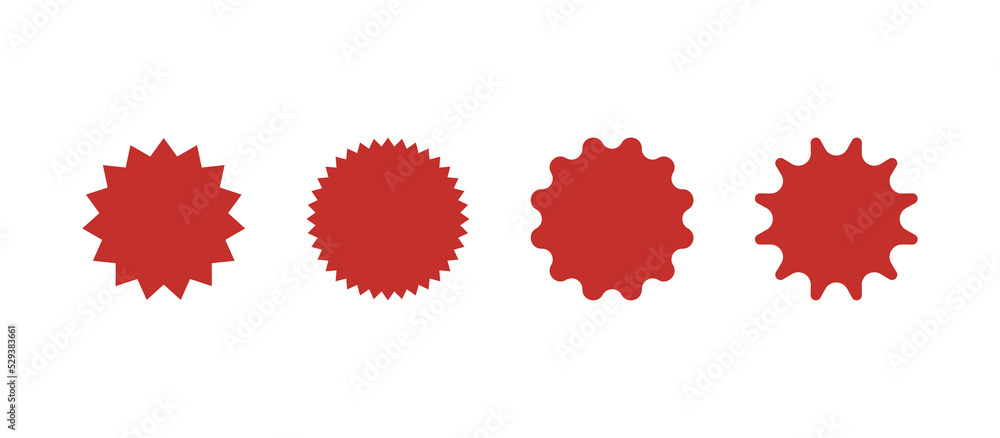 Price tags and label stickers set flat vector illustration.
