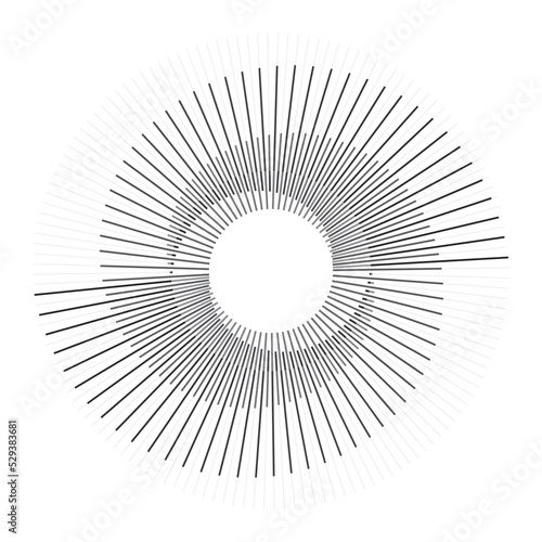Spiral with lines as dynamic abstract vector background or logo or icon. Yin and Yang symbol.