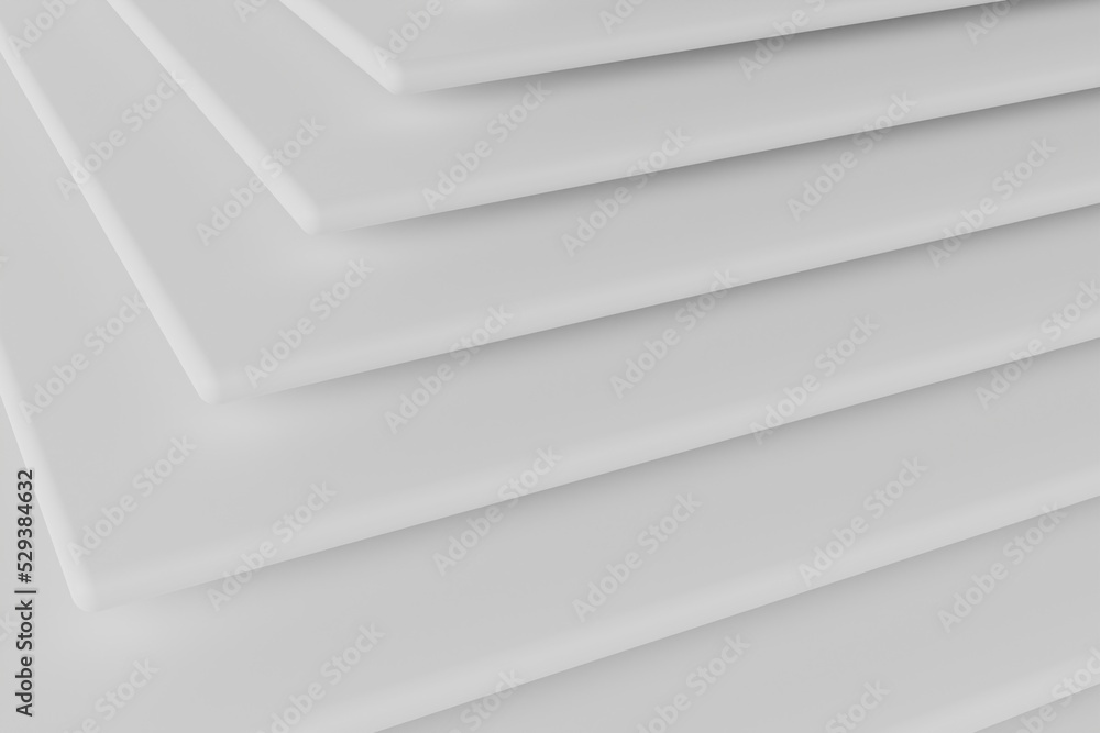 Obraz premium Copy space white abstract background in stacked layers