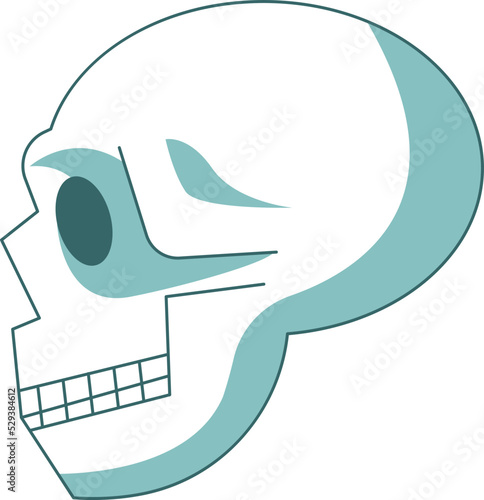 Neanderthal skull, primate. Stylized vector image.