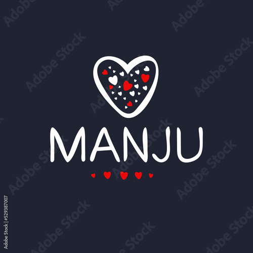 (Manju) Calligraphy name, Vector illustration. photo