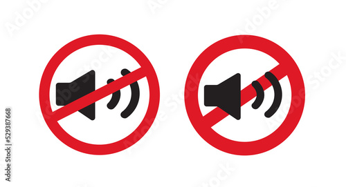 Prohibition of loud sound icon. vector illustration 