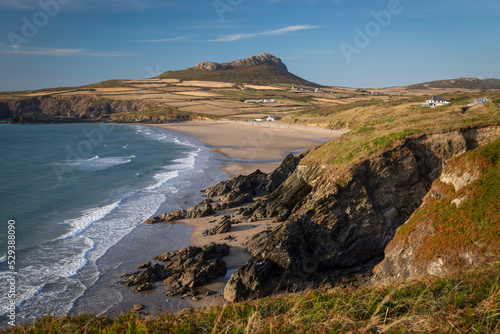 Whitesands Bay and Carn Llidi hill.