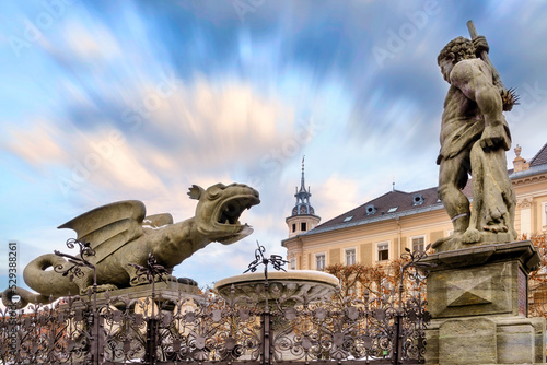 Canvas Print Klagenfurt, Lindwurmbrunnen