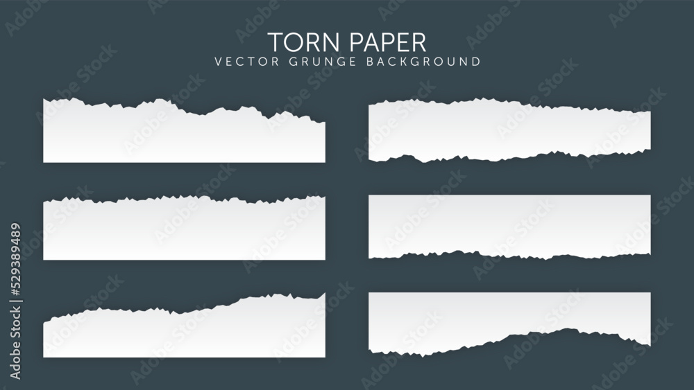 Set of Torn Ripped Paper