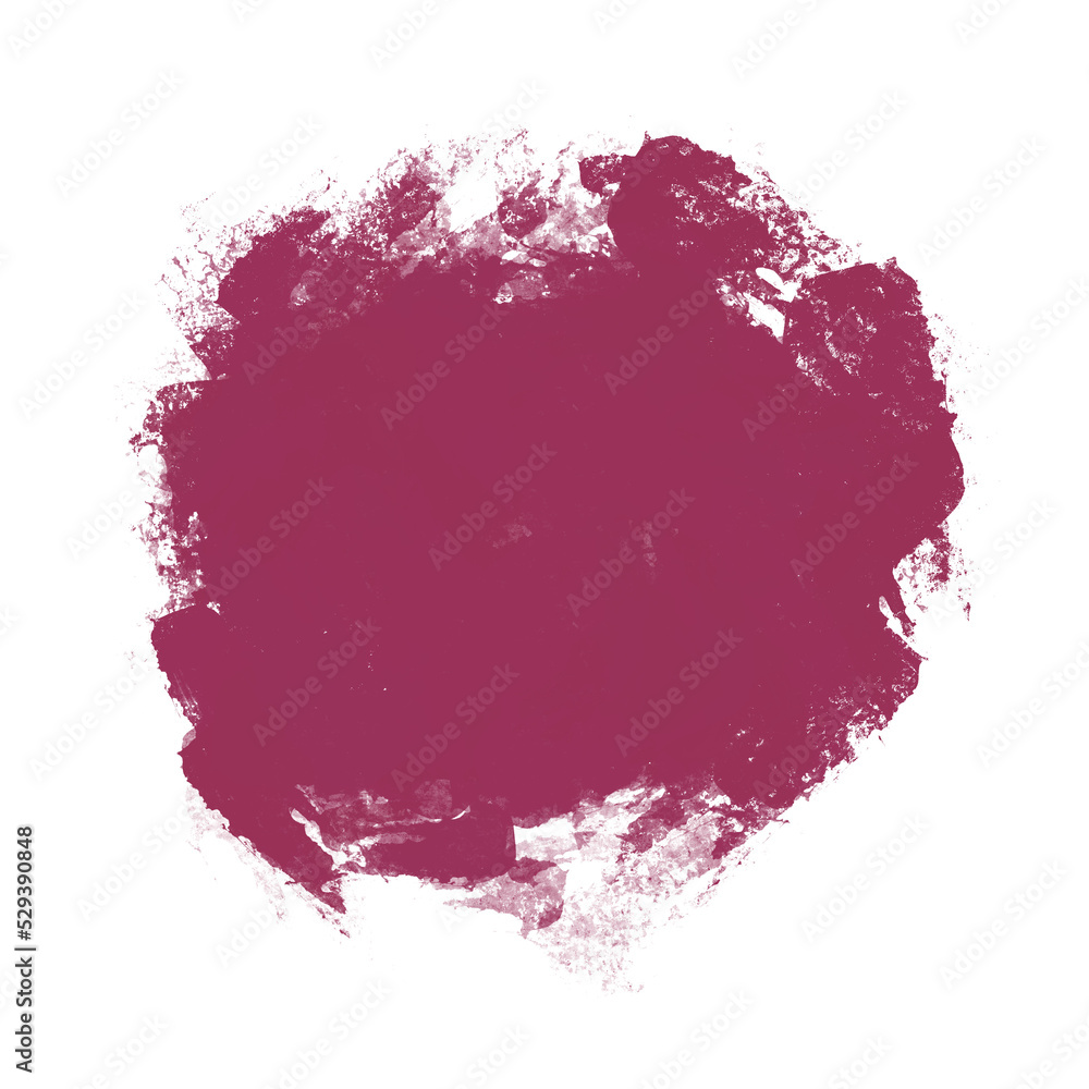 Fototapeta premium Red abstract brush stroke overlay, isolated object, splash of watercolor paint, stain made from physical pressure, splatter design texture paint material with grunge art, grungy vintage background