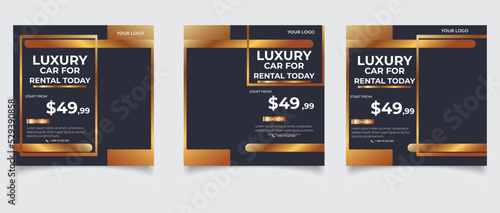 Car rental instagram post promotion design banner background template