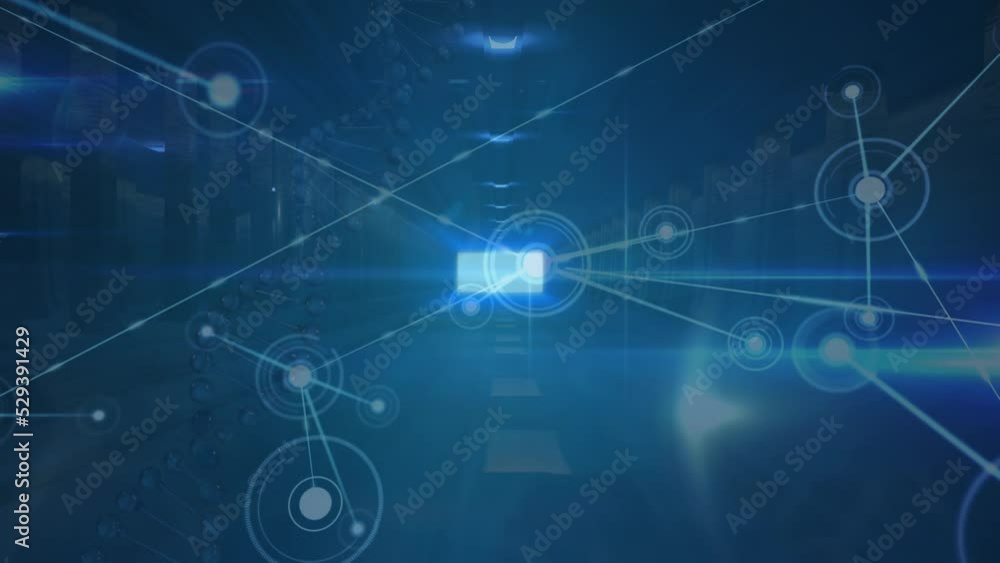 Animation of network of connections against tunnel in seamless pattern Animation of network of connections against tunnel in seamless pattern
