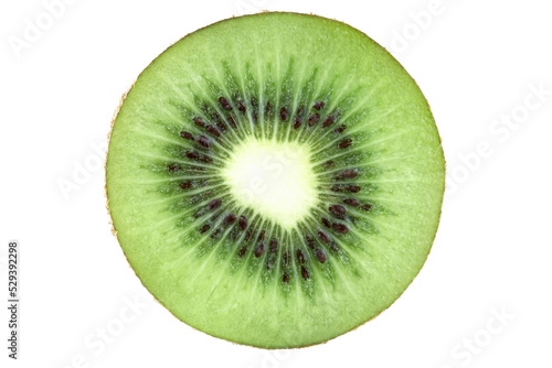 Sliced ripe kiwi fruit isolated on white background.