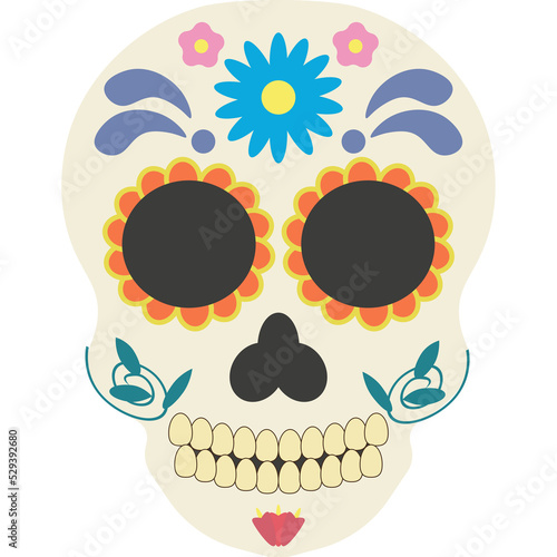 Obraz na płótnie Retro poster with skull of days of the dead typical of Mexico w salonie