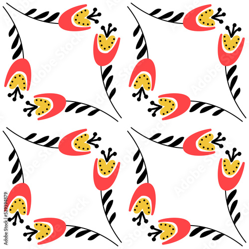 Bluebell flower pattern on white background seamless pattern, campanula flower blossom, vector illustration