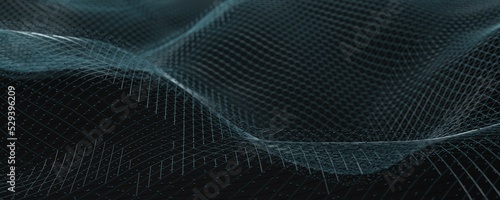 abstract wave particle background on 3d rendering