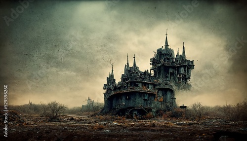 Tableau sur toile Gloomy Fantasy Castle