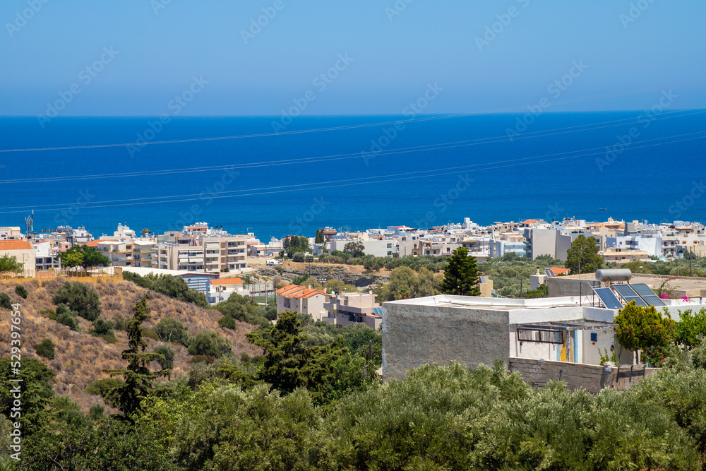 Panorama over Hersonisos in Crete