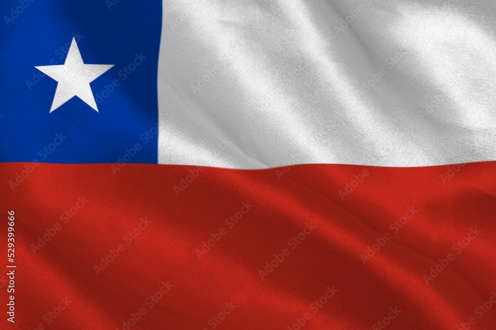 Obraz premium Digitally generated chile national flag
