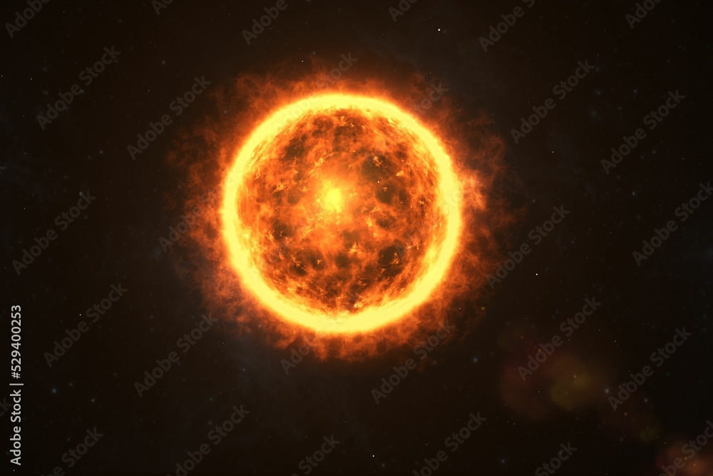 Digitally generated image of sun Digitally generated image of sun
