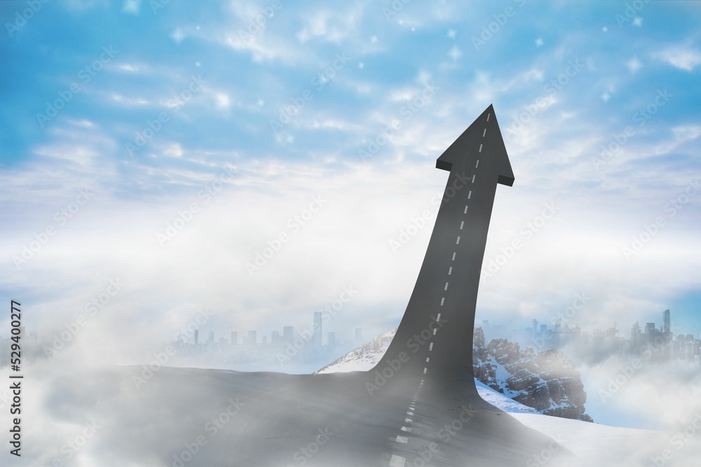Fototapeta premium Road turning into arrow