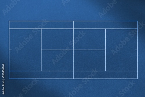 Empty blue tennis court photo