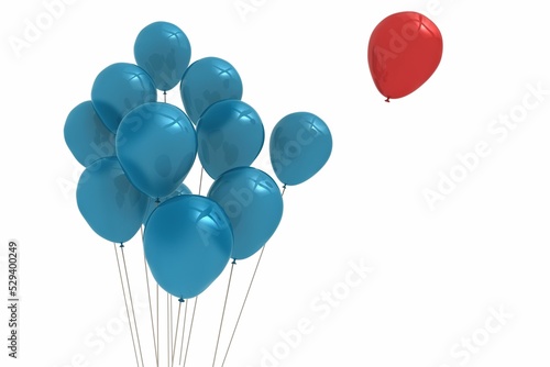 Blue and red balloons