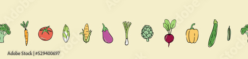 Lovely hand drawn vegetables seamless pattern, doodle veggies, great for textiles, wrapping, packaging - vector design