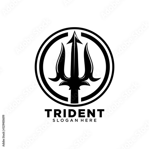 trident logo. trident weapon logo design concept