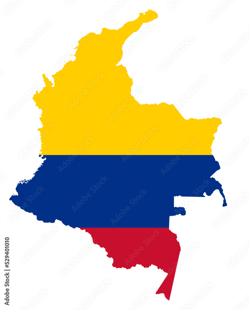 Colombia map with flag south America cartography Colombia map with flag south America cartography