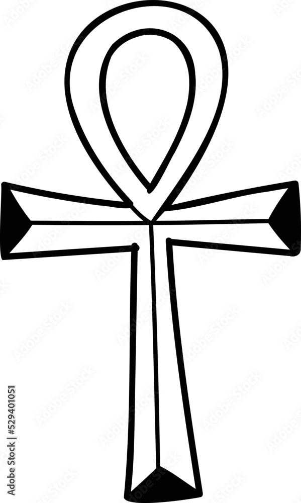 Hand Drawn ankh symbol egyptian word illustration Hand Drawn ankh symbol egyptian word illustration