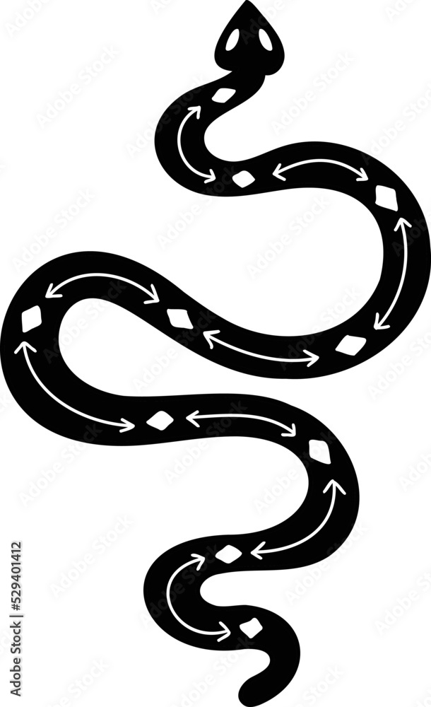 Naklejka premium Hand Drawn boho style snake illustration