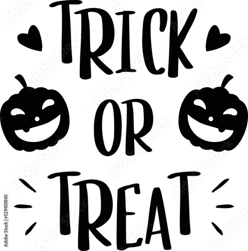 trick or treat lettering illustration