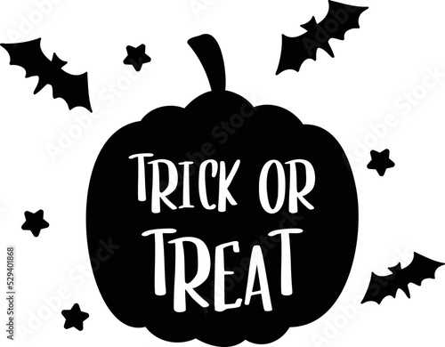 trick or treat lettering illustration